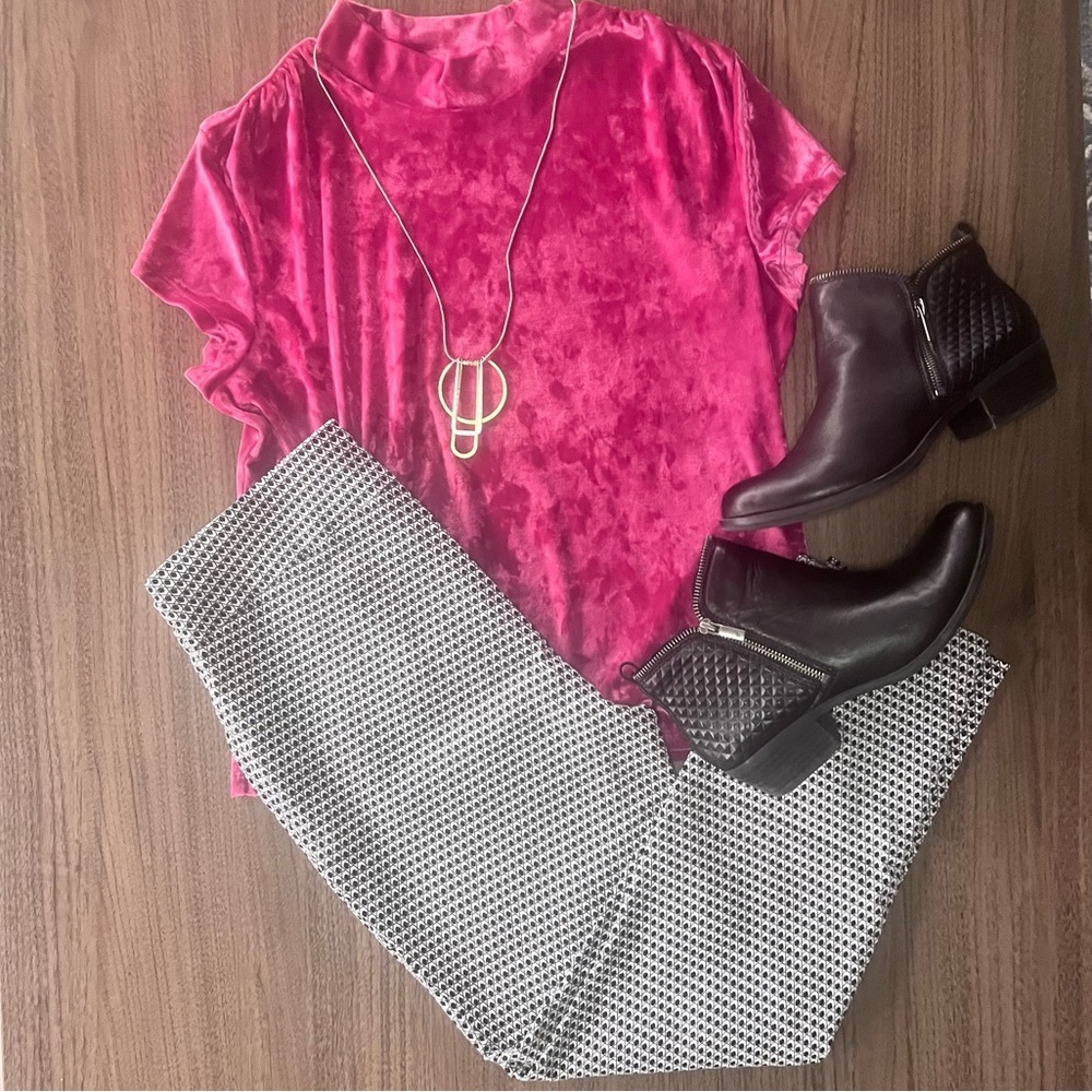 Philosophy Black & White Patterned Pull on Skinny Trousers​